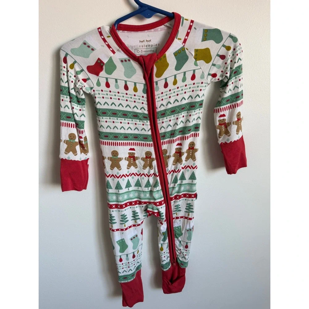 Little Sleepies Gingerbread Fair Isle Bamboo Zippy 0-3 Months